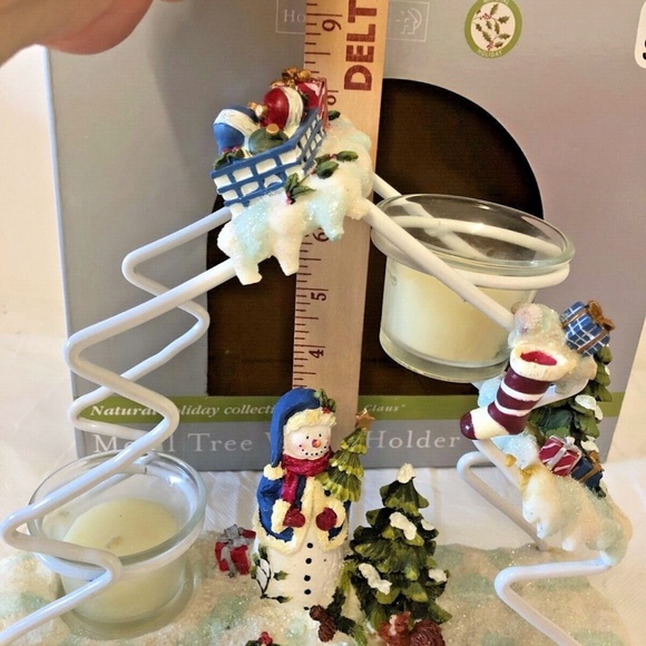 Home Trends Metal Tree Votive Candle Holder Snowman Natural Holiday Collection - Picture 11 of 12